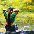 After the River Bathing. Indian Woman. Impressionism